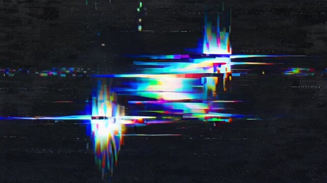 Abstract digital glitch background with flickering RGB color noise and corrupted signal data distortion effect, perfect for modern tech and cyber themes.