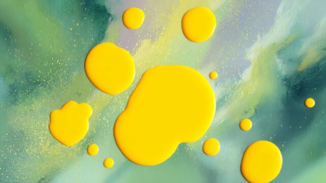 abstract colorful background, paint, drops of paint, yellow, green
