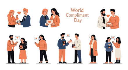 People giving compliments and receiving praise