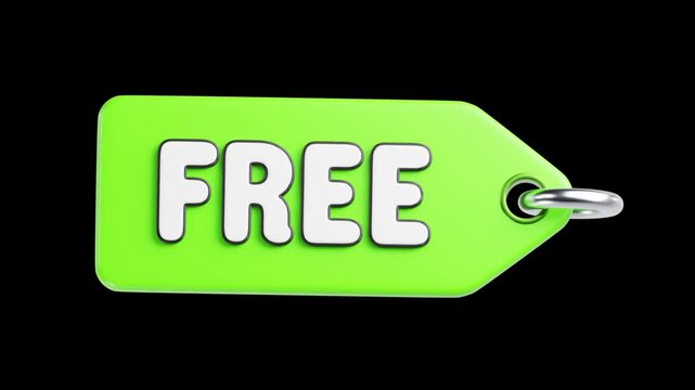 3D Free Price Tag Animation | Alpha Channel