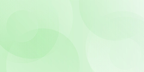 Abstract minimalist soft Background in Gradient green and white Tones with Circles. Circle effect style geometric, vector illustration
