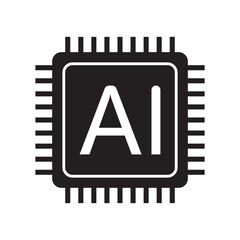 AI Chip Vector, AI Icon 