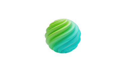 Swirling green and blue abstract sphere