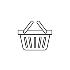 Fototapeta premium Minimalist Line Drawing of a Shopping Basket for E-commerce and Retail Concepts