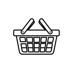 Fototapeta premium Simple Shopping Basket Icon for Retail and E-commerce Websites