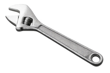 Adjustable wrench tool for repair work, maintenance, and construction, featuring an adjustable jaw mechanism on transparent background