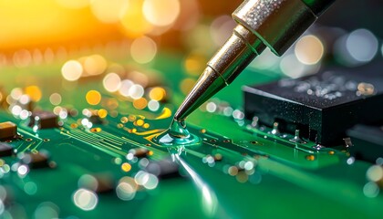 Soldering Iron on Circuit Board: Precision Electronics Repair