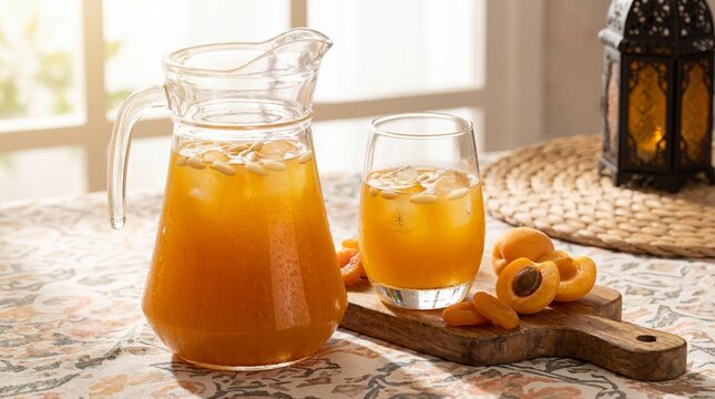 Refreshing Cold Apricot Juice Amar al-Din for Ramadan