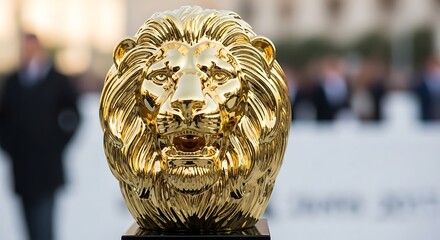 Golden Lion Trophy Close-Up - A Symbol of Achievement.