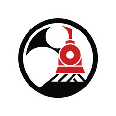 Circular Railway Train Engine Emblem © usman