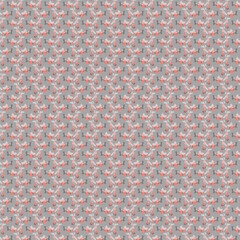 Light gray background with small abstract geometric shapes Primitive modern mosaic pattern, ornament, border Textile, fabric Packaging design