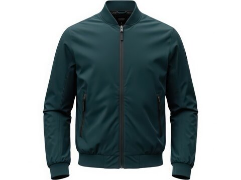 Teal bomber jacket with zipper