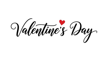 Elegant Valentine's Day handwritten script with a vibrant red heart, perfect for romantic greetings and celebratory designs © Hussnain