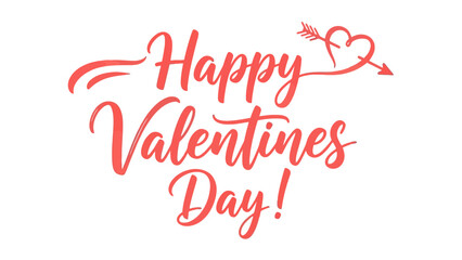 Elegant handwritten 'Happy Valentines Day' typography featuring a charming heart and arrow design, ideal for romantic greetings and festive occasions © Hussnain