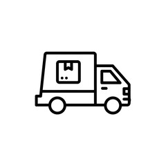 Fototapeta premium Delivery Truck with Package Icon for Ecommerce and Logistics Concepts