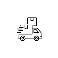 Naklejka premium Delivery Truck Icon with Packages for Shipping and Logistic Services