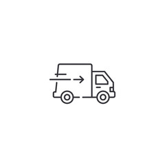 Fototapeta premium Fast Delivery Van Moving at High Speed on Road Showing Urgent Logistics Service