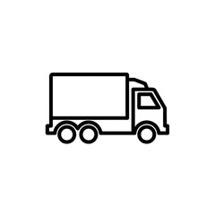 Fototapeta premium Minimalist Black Truck Icon for Transportation and Logistics Design