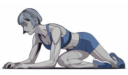 Abstract Artist Hands with Paint Stains Crossed Vector Illustration