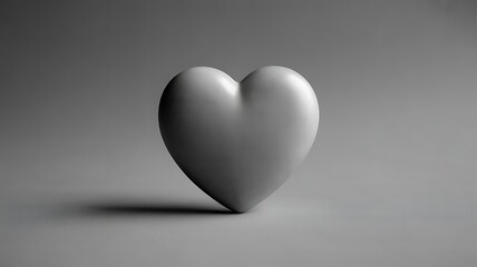 Monochrome Valentine Concept with Minimal Heart Shape