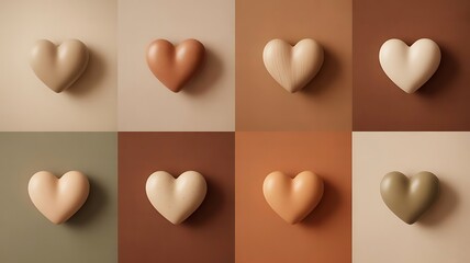 Earth Tone Valentine Background with Natural Textures