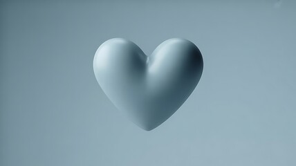 Cool Blue Gray Heart Minimalist Background