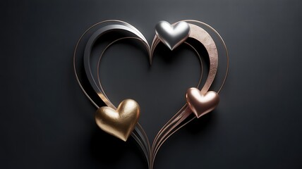 Luxury Valentine Background with Black and Metallic Accents