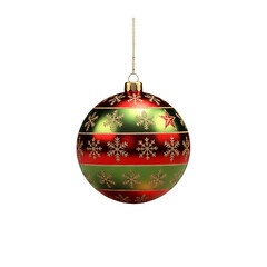 Christmas Ornament with Red and Green Decorations.