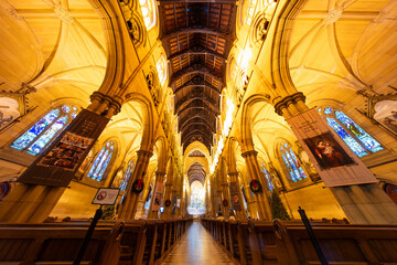 Interior of the St Mary's Cathedral in Sydney, Australia.