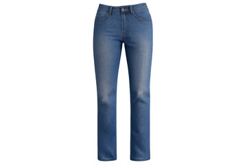 Blue denim jeans showing popular casual wear clothing for fashion and retail concepts on transparent background
