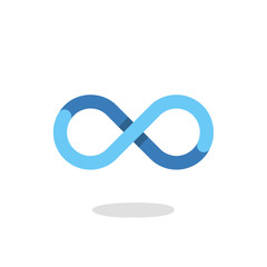 Modern Blue Infinity Symbol Icon with Shadow