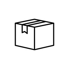 Minimalist Line Art of a Cardboard Box for Packing and Shipping Concepts