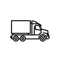 Minimalist Line Drawing of a Delivery Truck for Transportation and Logistics Visuals