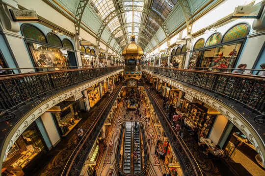 SYDNEY, AUSTRALIA - 29 DEC 2025: Interior of Queen Victoria Building in Sydney.