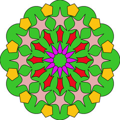 Vector Colored Mandala Round Colored Mandala Design
