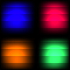 Obraz premium Vibrant Four Color Glow Panels with Horizontal Digital Shutter Effect