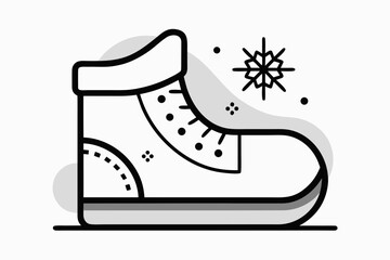 winter boot icon rounded thick sole design