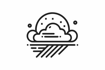 Fototapeta premium dense winter fog icon atmospheric weather symbol