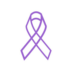Awareness ribbon line icon. world cancer day.