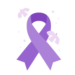 Awareness ribbon line icon. world cancer day.. International Day February 4