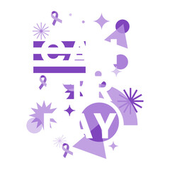 world cancer day. cancer awareness ribbon on modern abstract geometric background. International Day February 4