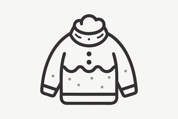 kids winter sweater icon simple shape