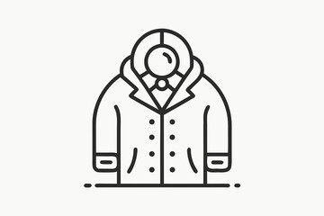 luxury winter coat icon clean design