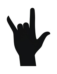 Obraz premium Black silhouette of a hand