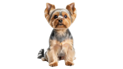 Adorable Yorkshire Terrier Dog Sitting and Looking Forward.