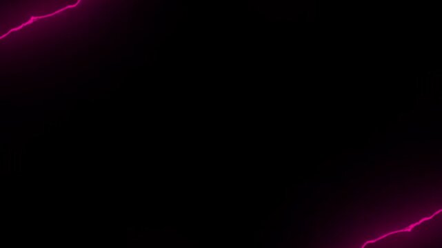 pink thunder on black background for overlay and transition, logo and titles background with huge thunder storm, rain thunder animation in clouds