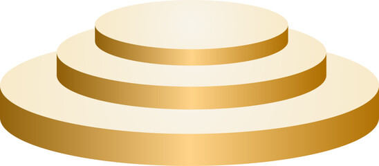 Three Tiered Round Golden Stage