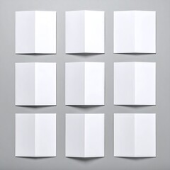 Fototapeta premium Blank folded papers on gray background