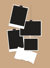 Realistic photo templates with shadows are framed by vector Polaroids. collage, collage templates, birthday collage, collage art