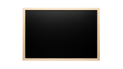 Blank Blackboard with Wooden Frame Isolated on White Background.